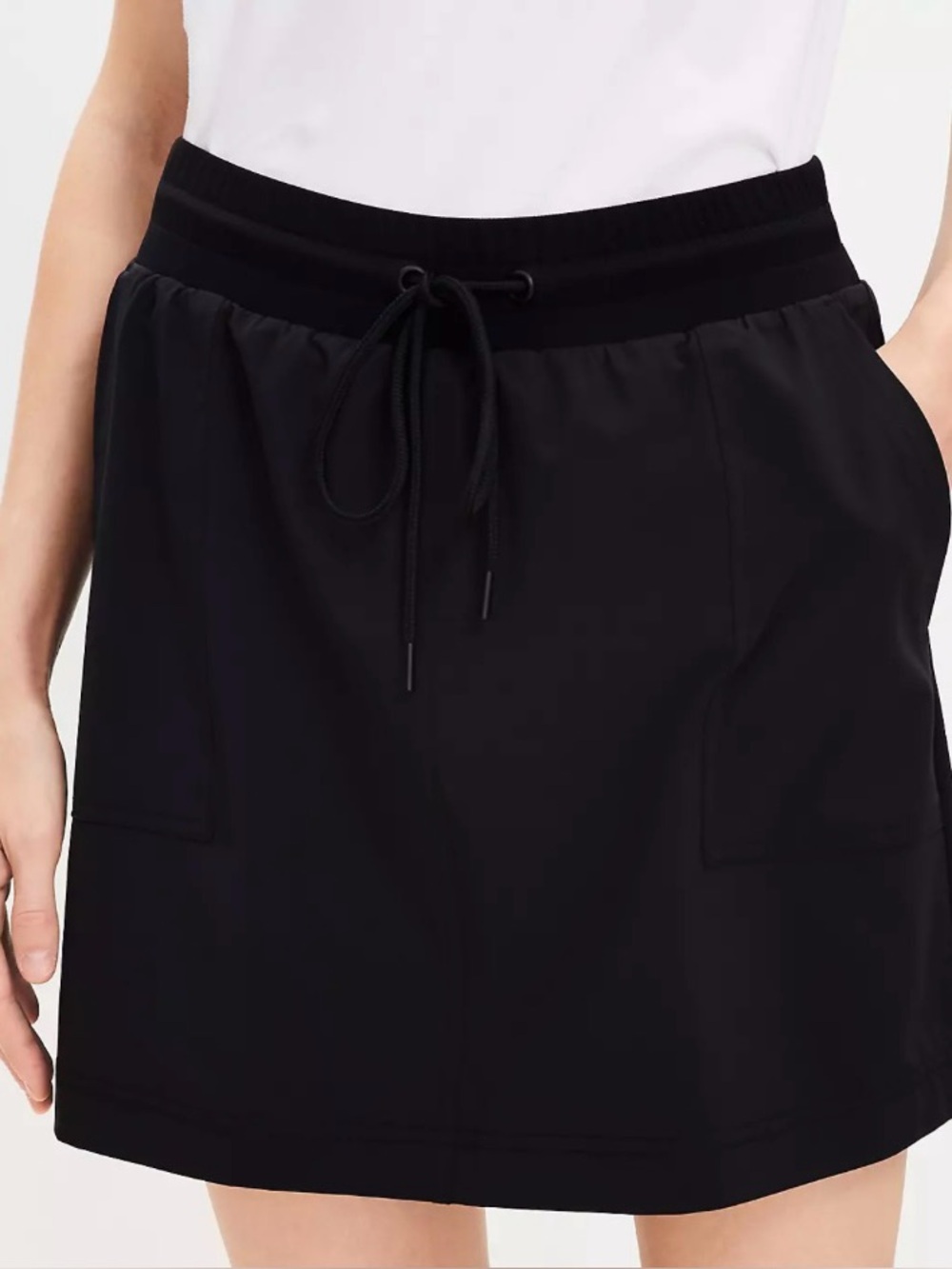 Athleta Black Athletic Skirt | Size Small | Drawstring Waist | Casual Athleisure